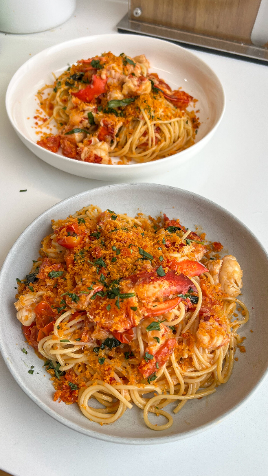 Spicy Shrimp Fra Diavolo with Spaghetti